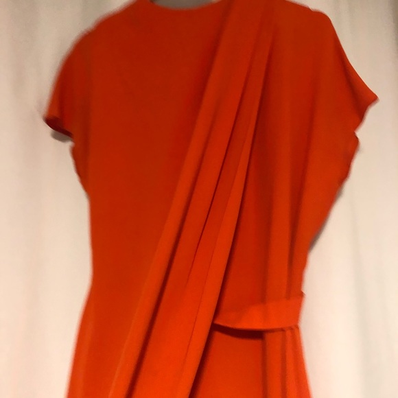 ASOS | Bright Orange Drape Mini Dress - Picture 4 of 7